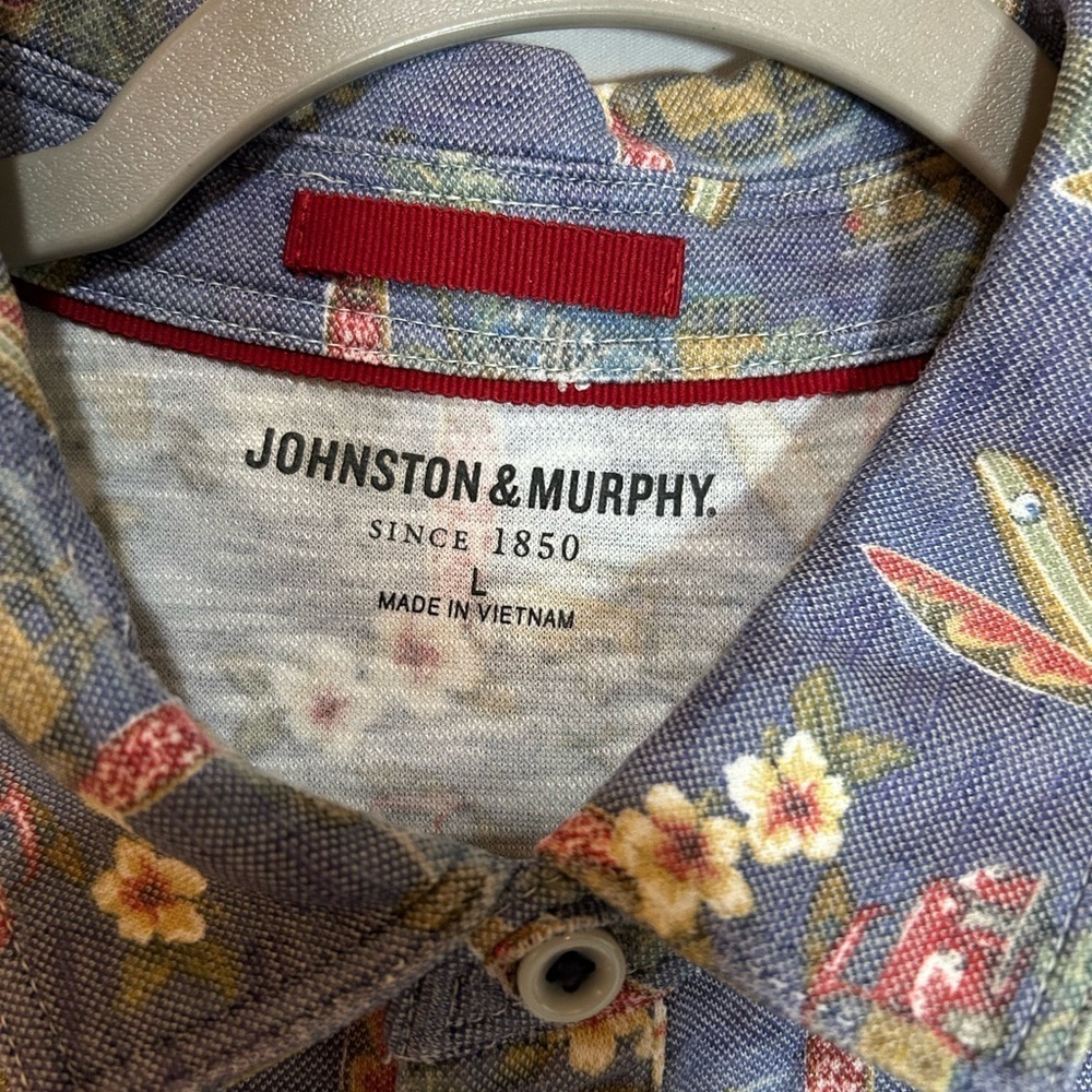 Johnston & Murphy Surfboard Print Polo Shirt Large - Picture 4 of 9